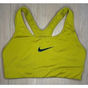 Nike Sports bra Dri-Fit Swoosh Yellow Pea Green Small Racerback Med Support
